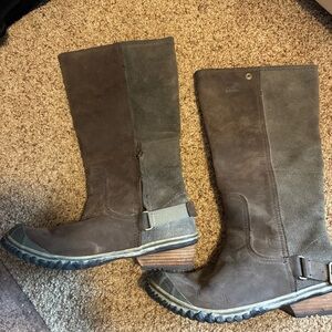 Sorel Dark Brown slimboot leather suede riding boot